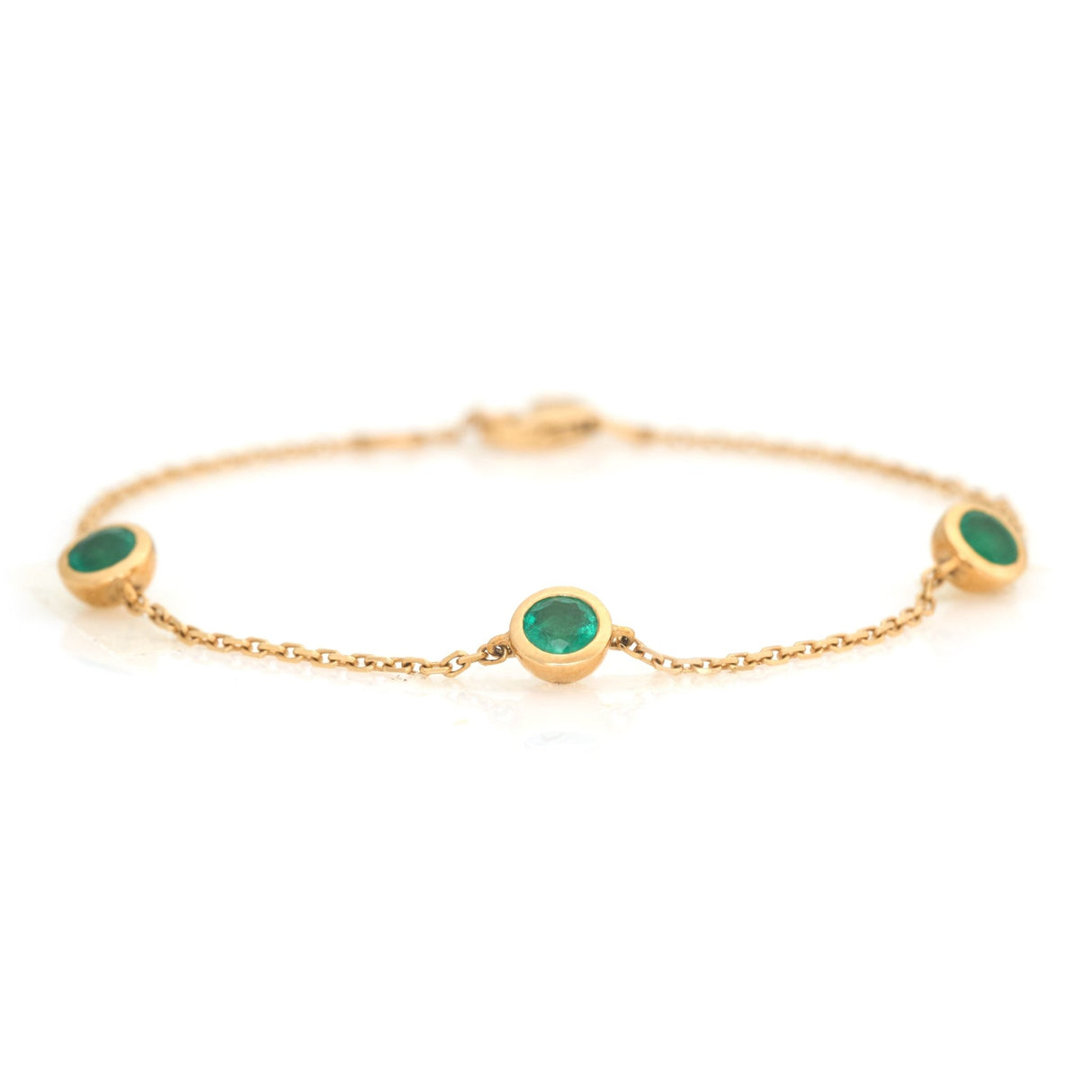 Emerald Annex Bracelet 18k gold stackable design