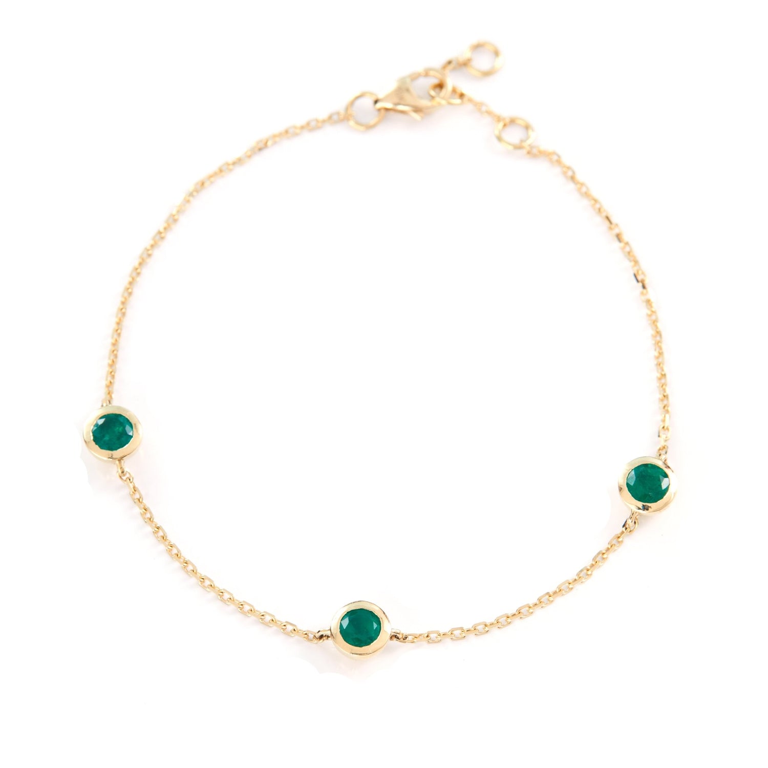 Emerald Annex Bracelet 18k gold stackable design 2
