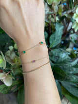 Emerald Annex Bracelet 18k gold stackable design on model