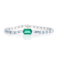 Emerald & Aquamarine Demeter’s Spring Bracelet 18k gold stackable design