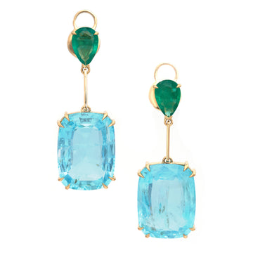 Emerald & Aquamarine Gaia Earrings