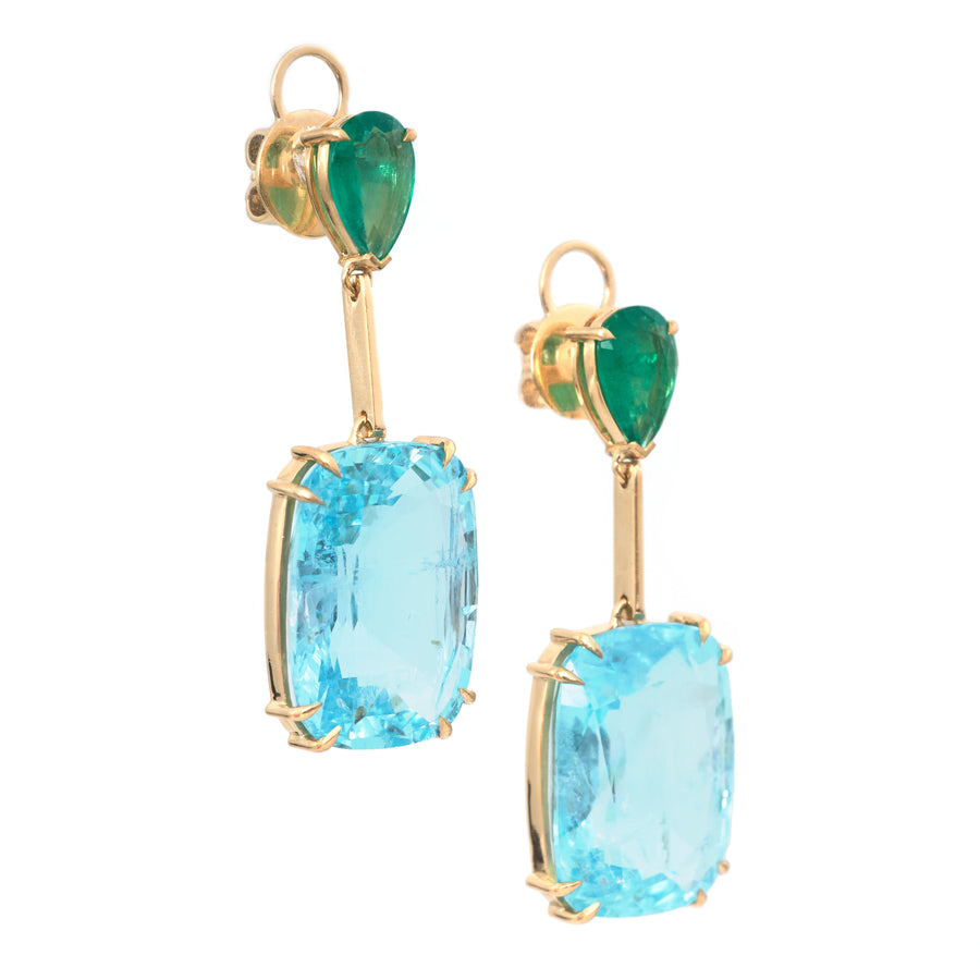 Emerald & Aquamarine Gaia Earrings