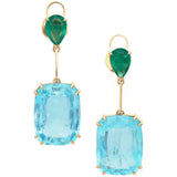 Emerald & Aquamarine Gaia Spring Earrings