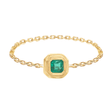 Emerald Asscher Frame Chain Ring 18k gold Stackable ring