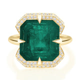 Emerald Asscher Supreme  Aurora Ring