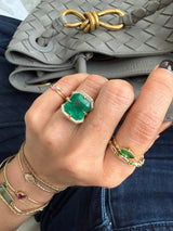 Emerald Asscher Supreme  Aurora Ring