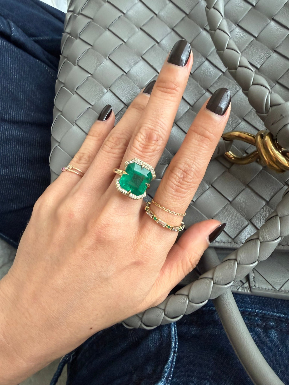 Emerald Asscher Supreme  Aurora Ring