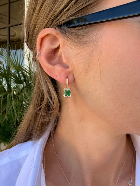 Emerald Asscher Aurora Earrings