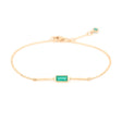 Emerald Baguette Bar Bracelet 18k gold stackable design