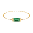 Emerald Baguette Chain Ring 14k gold Stackable ring 