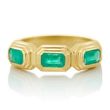 Emerald Baxter Ring 18k gold stackable ring