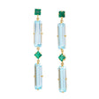 Emerald & Blue Topaz Cascade Bar Earrings