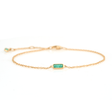 Emerald Bracelet 18k gold stackable design