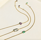 Emerald Bracelet 18k gold stackable design 2