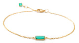 Emerald Bracelet 18k gold stackable design 3