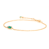 Emerald Bracelet 18k gold stackable design side view