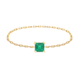 Emerald Chain Ring 14k gold Stackable ring