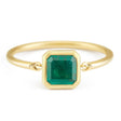 Emerald Classic Button Ring 18k gold stackable ring
