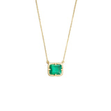 Emerald Compass Necklace 18K Gold Handmade Fine Jewelry 1