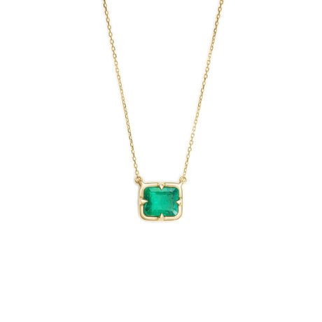 Emerald Compass Necklace 18K Gold Handmade Fine Jewelry 1