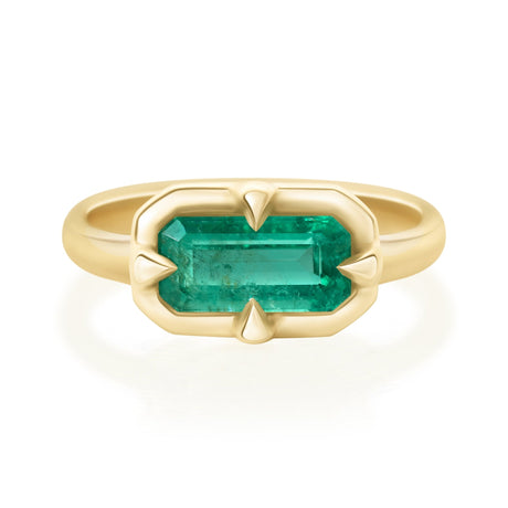 Emerald Compass Ring 18K engagement ring