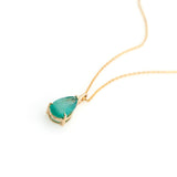 Emerald Dewdrop Necklace 18k handmade fine jewelry 2