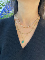 Emerald Dewdrop Supreme Diamond fine jewelry Necklace in 18k gold on model 2