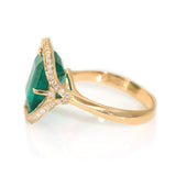 Emerald & Diamond Aurora Supreme Ring 18k gold engagement ring  back view