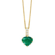 Emerald & Diamond Dewdrop Pendant Necklace 18K gold handmade fine jewelry