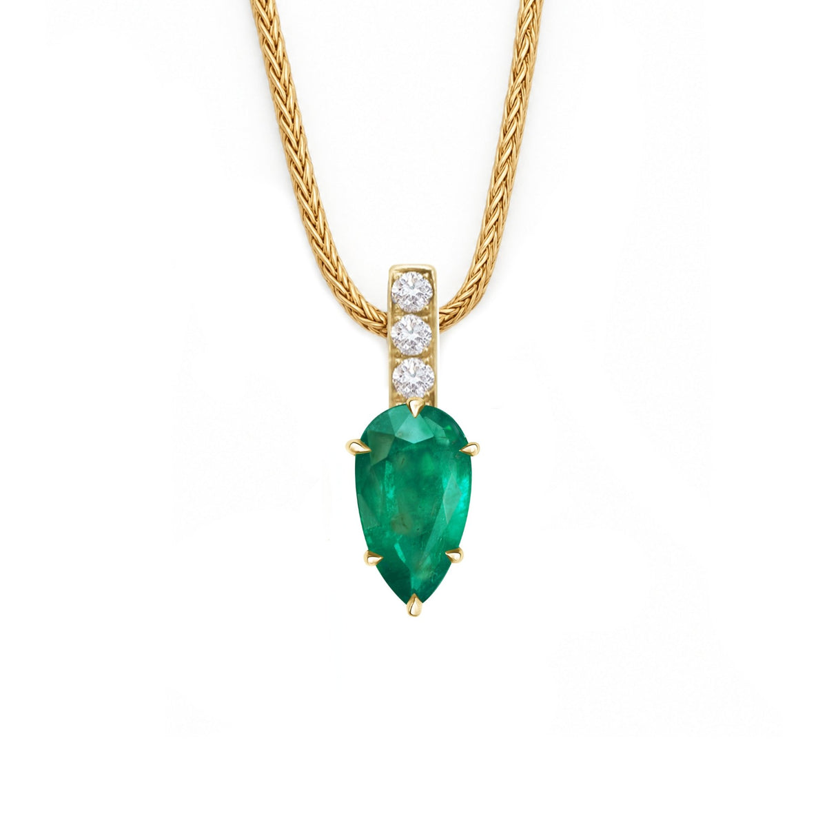 Emerald_Diamond_Dewdrop_Supreme_Pendant_Necklace_18k_gold_Handmade_fine_jewelry_1