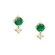 Emerald & Diamond Dot Studs 14k gold stackable earring