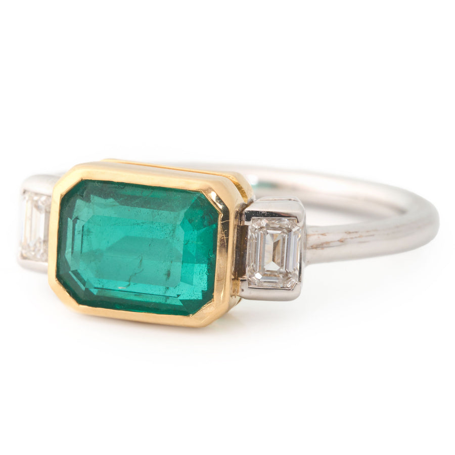 Emerald Cut Emerald Ring ~ 18ct Yellow Gold– Sargisons Jewellers