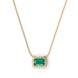 Emerald & Diamond Frame Necklace 18k handmade fine jewelry