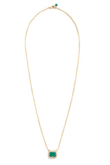 Emerald & Diamond Frame Necklace 18k handmade fine jewelry 2