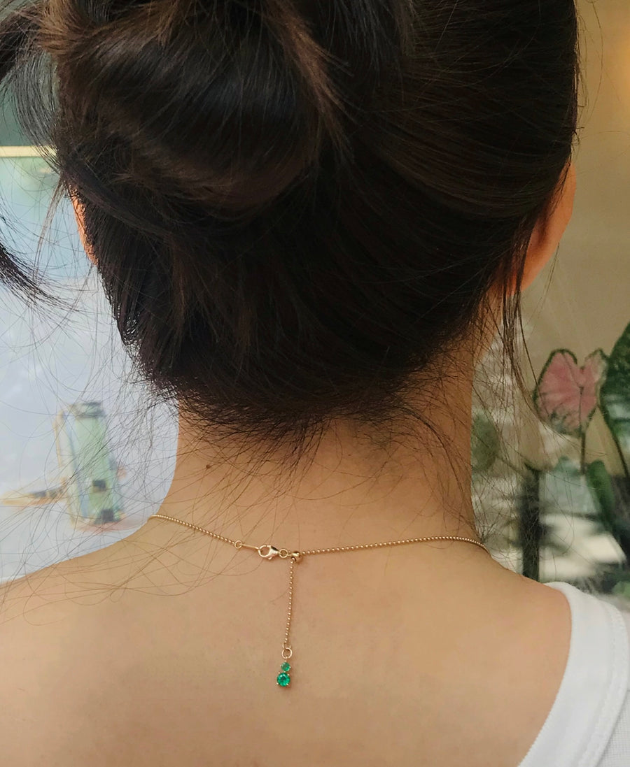 Emerald & Diamond Frame Necklace