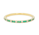 Emerald & Diamond Infinite Ring 18k gold stackable ring