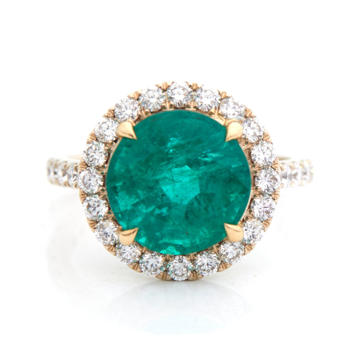 Emerald & Diamond Isis Ring 18k gold engagement ring