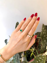 Emerald_Diamond_Ring_18K_gold_engagement_ring on model