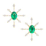 Emerald_Diamond_Starburst_Earrings_YG18K_Handmade_fine_jewelry