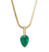 Emerald & Diamond Supreme Arrow Necklace 18k handmade fine jewelry