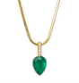 Emerald & Diamond Supreme Arrow Necklace 18k handmade fine jewelry
