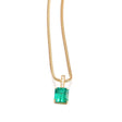 Emerald & Diamond Supreme Bar Necklace 18K gold handmade fine jewelry