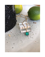 Emerald & Diamond Supreme Bar Necklace 18k handmade fine jewelry 2