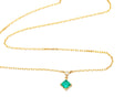 Emerald & Diamond Whispers Necklace 18k handmade fine jewelry