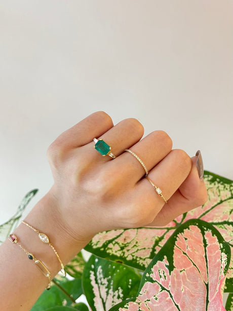Emerald & Diamond eternal Ring