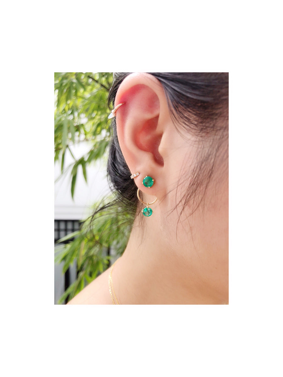 Emerald Double Happiness Earrings
