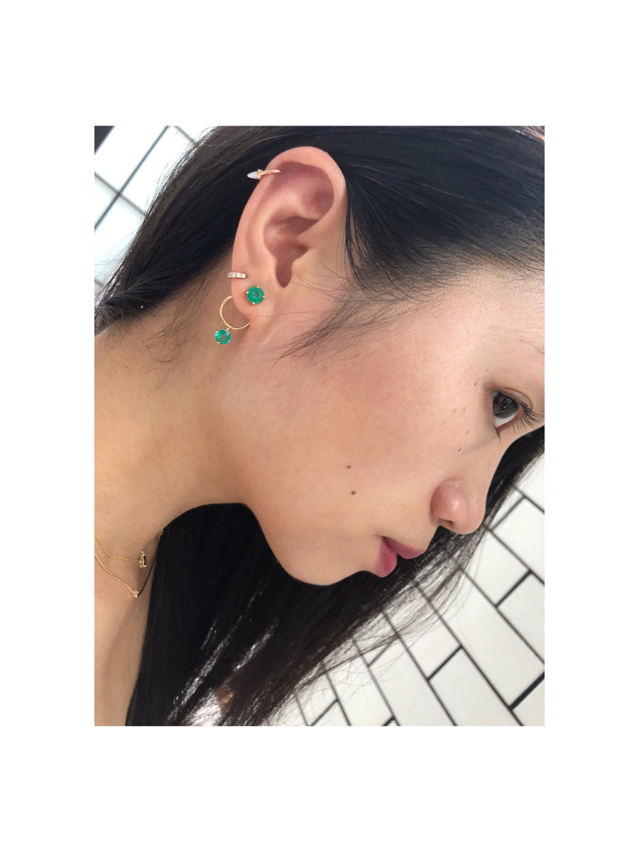 Emerald Double Happiness Earrings