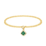 Emerald Drop Chain Rings 18K Stackable ring