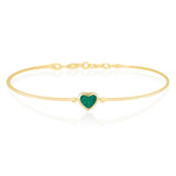 Emerald Heart Bangle 18k gold Stackable design