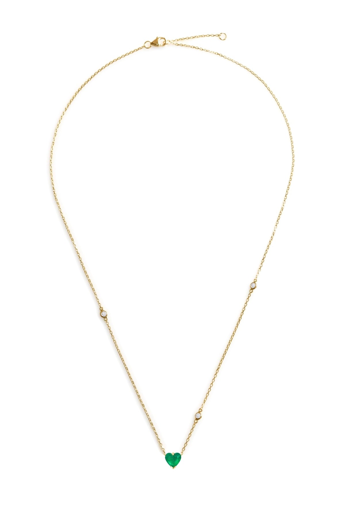 Emerald_Heart_Diamond_Necklaces_YG18K_Handmade_fine_jewelry_2